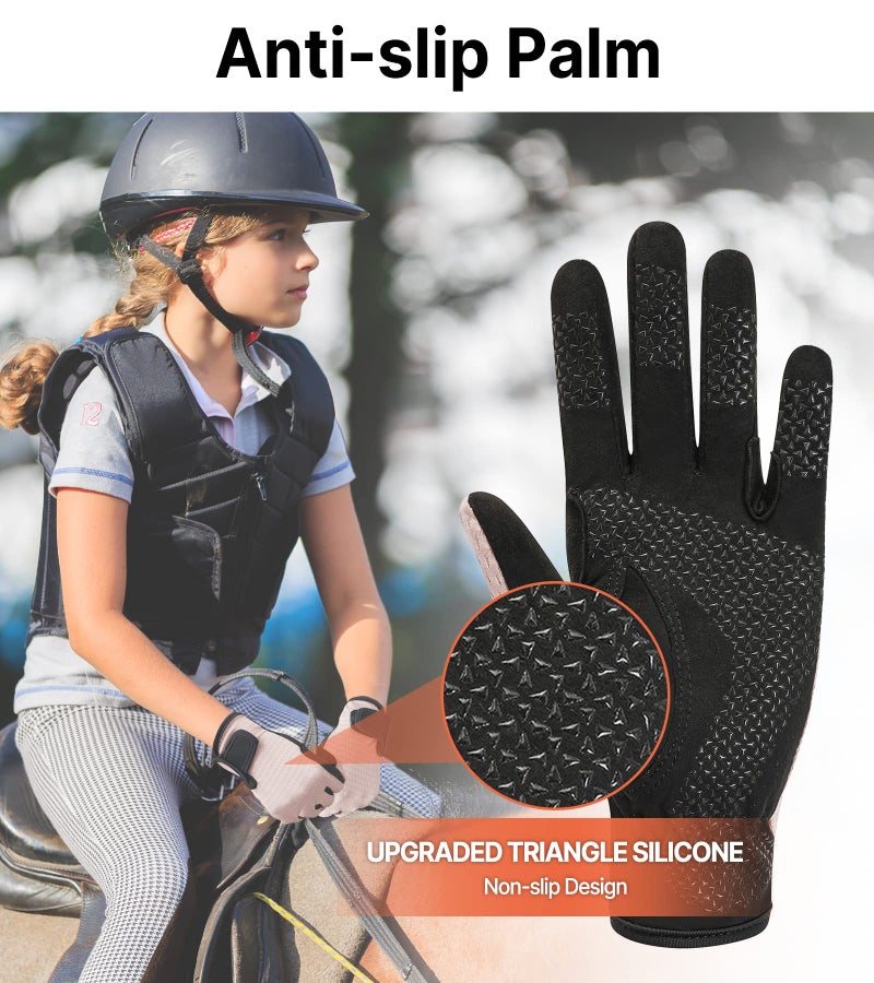 ChinFun Kids Horse Riding Gloves Equestrian Anti Slip Children Horseback Bike Gardening Fishing Cycling Outdoor Activities Riding Gloves Girls Boys Youth - Image 2